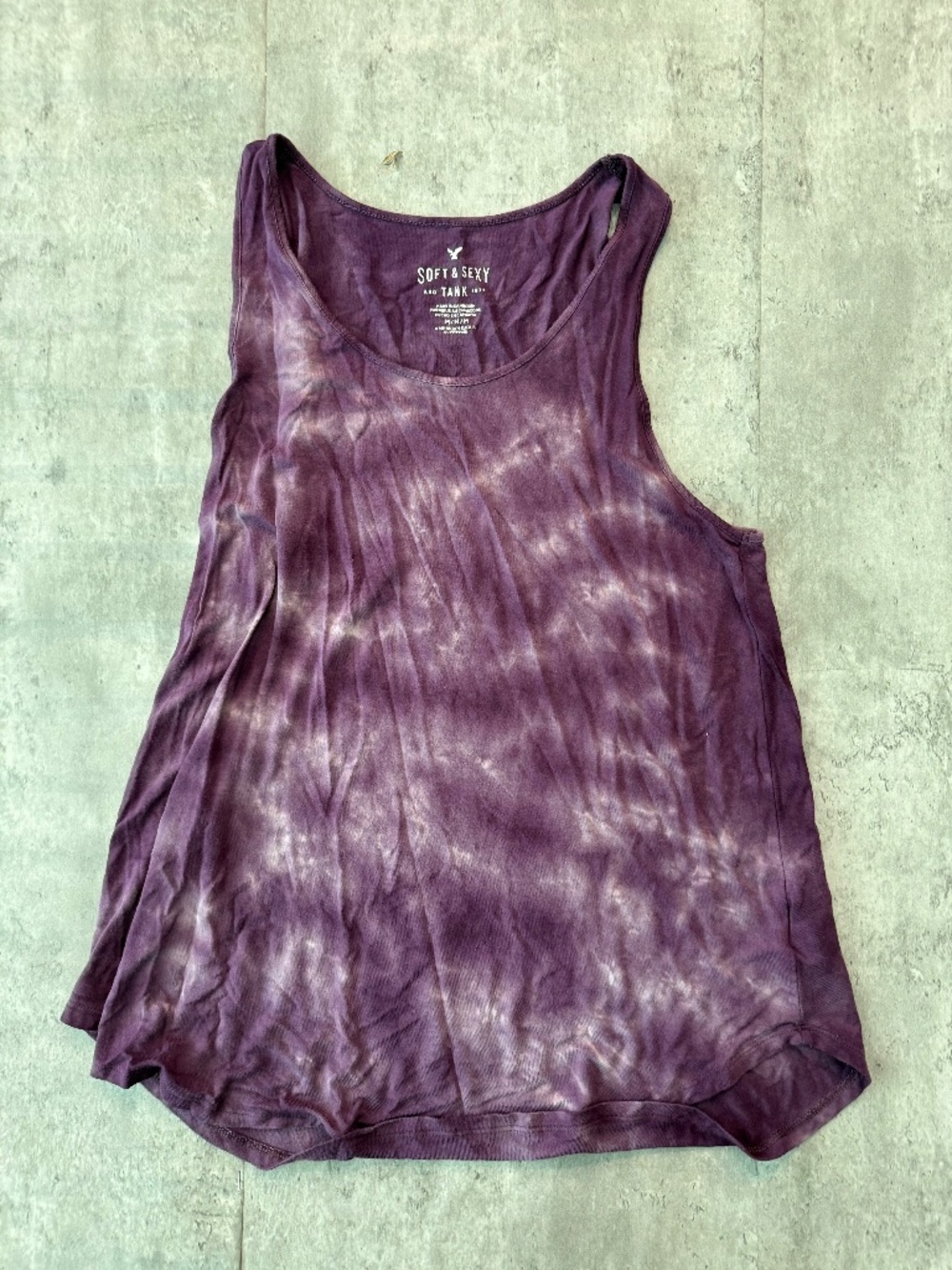 American Eagle Soft And Sexy Purple Tie Dye Tank Top Boho Hippie Size Medium